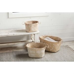 Seagrass Firm White Wash Baskets
