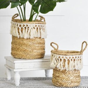 Cascade Heights Large Tassel Basket