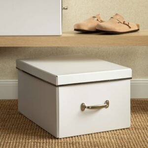 Set of 4 Large Storage Boxes with Metal Handles
