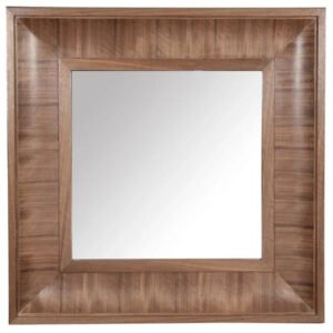 Kaya Walnut Finish Square Wood Mirror