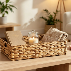 shallow water hyacinth basket large