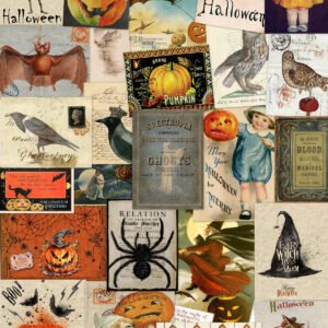 Vintage Halloween 11x17 Art Print on French Parchment
