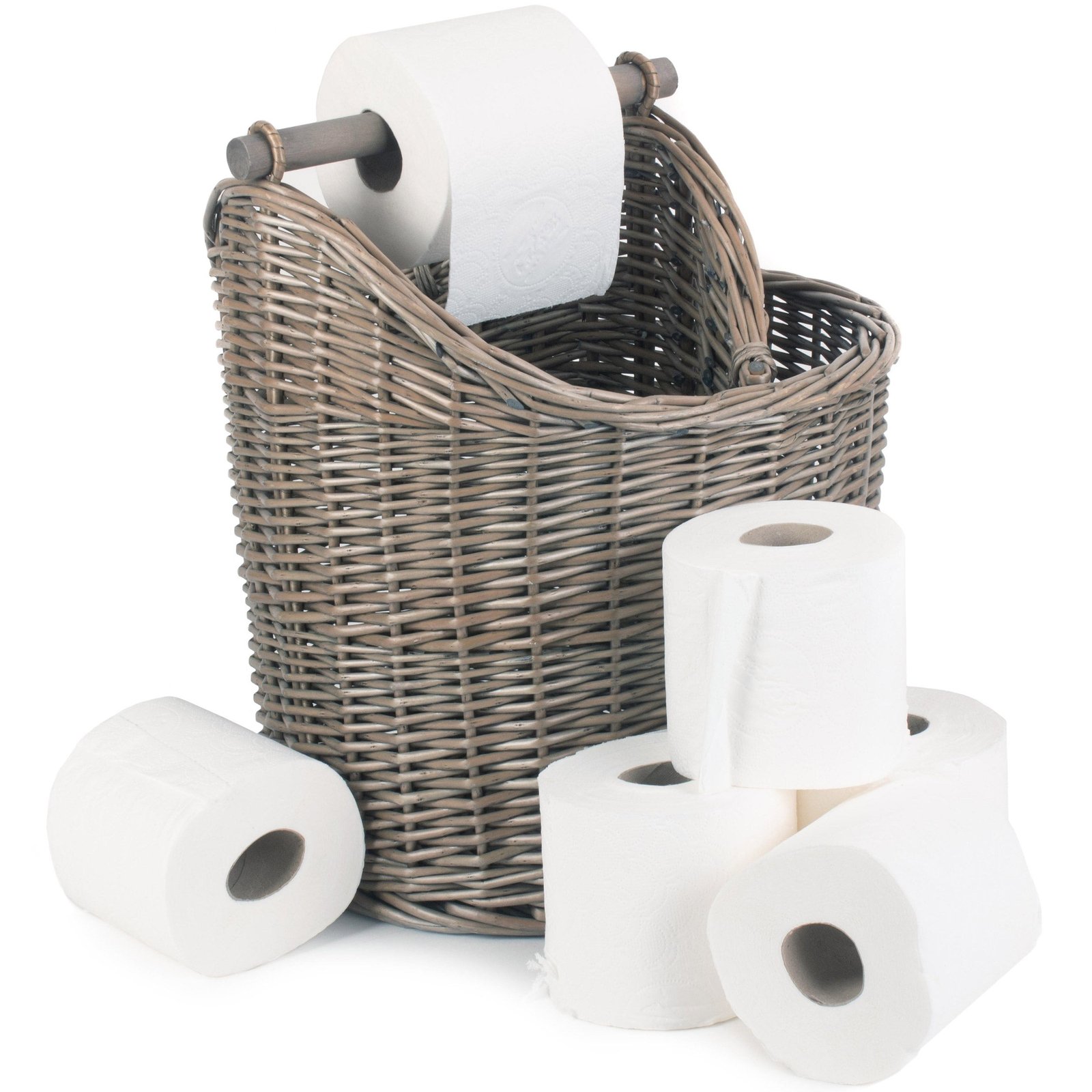 pic_9600_2_60e58dac0550f.jpg Willow Toilet Roll & Magazine Holder | Rustic Bathroom Storage Basket - Image 2