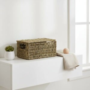 Lidded Seagrass Hamper- Mini